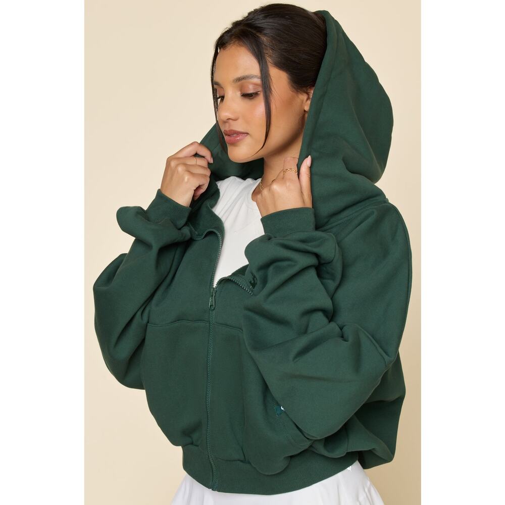 Popflex Full Zip Oversized Cloud Hoodie Game Time Green Large XL Athleisure - Picture 14 of 16